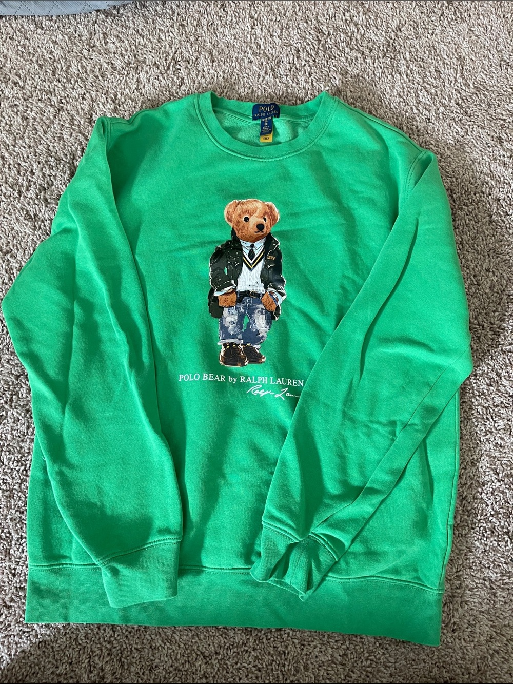 Polo by Ralph Lauren Green Polo Bear Crewneck Sweatshirt